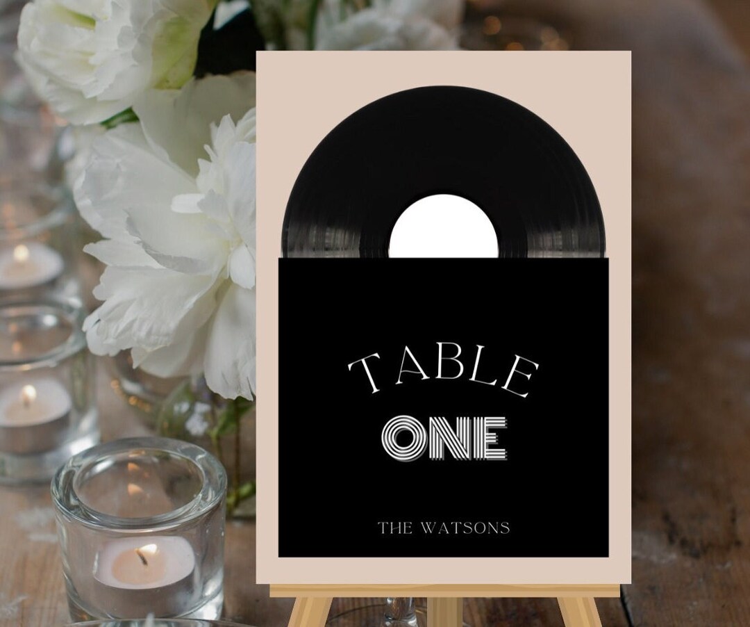 Album Table Numbers Vinyl Record Wedding Table Numbers, Music Theme, A5 Foamex Sign - Etsy UK