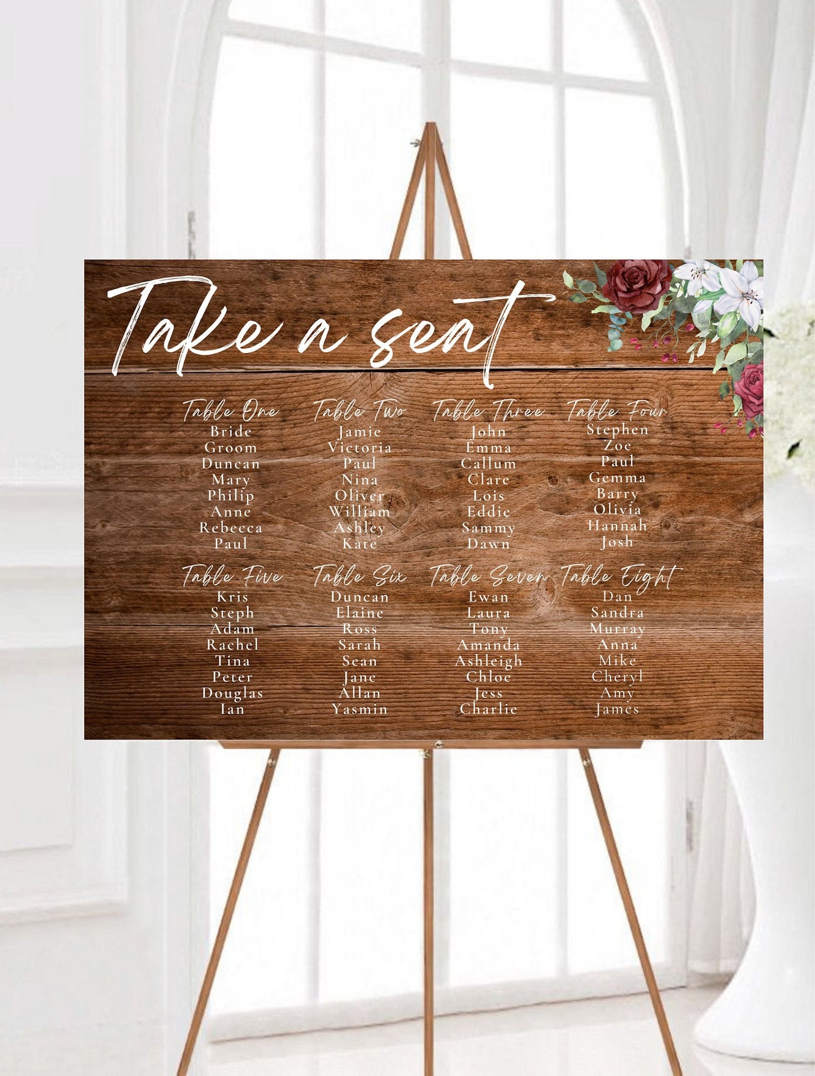 WOODEN EFFECT Wedding Table Plan Rustic Seating Chart Wooden - Etsy UK