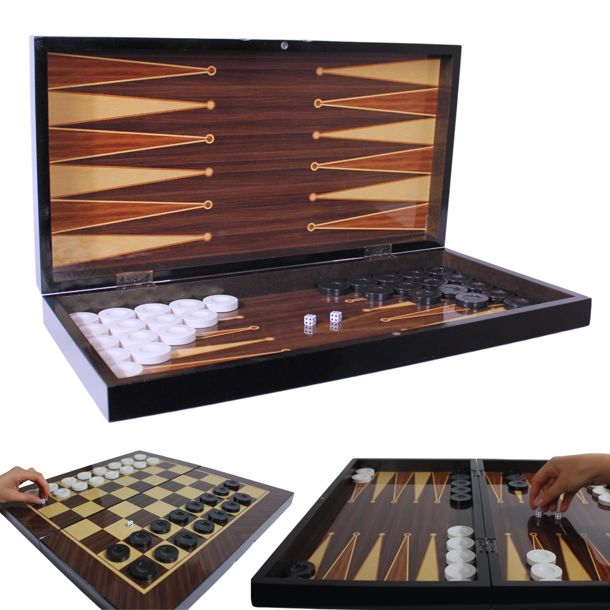 Backgammon for Adults With Polished Wooden & Elegant Mosaic Design for ...