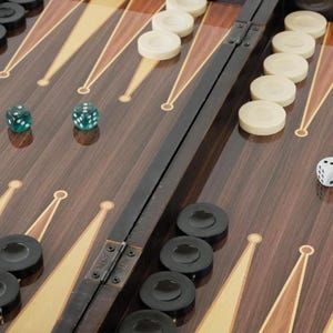 Backgammon for Adults with Polished Wooden & Elegant Mosaic Design for Classic Fun - Travel Games for Family,  Couples Entertainment