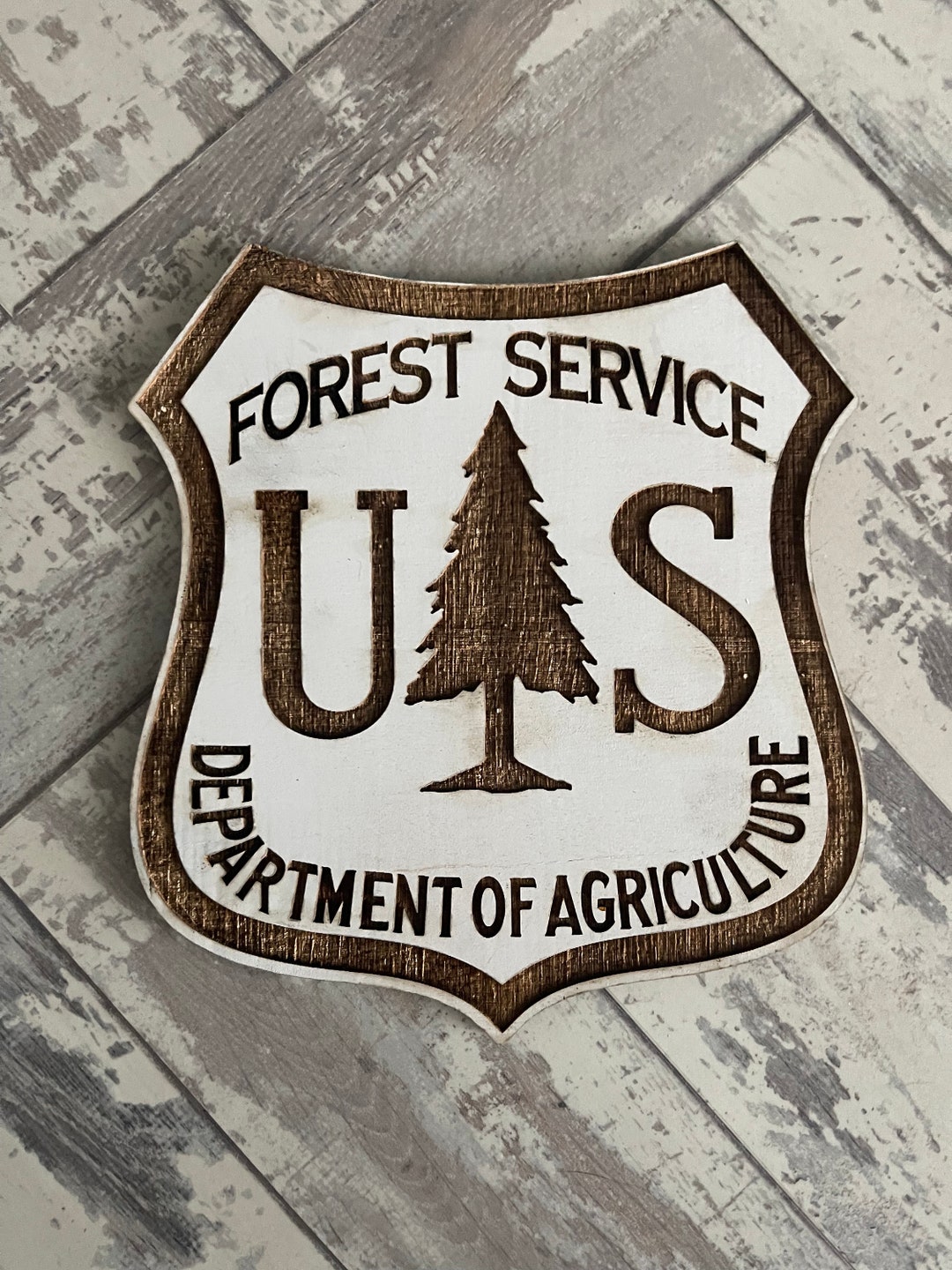 Wood US Forest Service Sign Etsy
