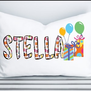 Happy Birthday Custom Pillowcases for Girls or Boys, Fits Standard Size Pillows, Unique Gifts, Personalized, Children&#39;s Bedding