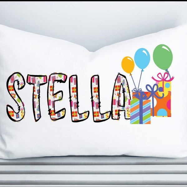 Happy Birthday Custom Pillowcases for Girls or Boys, Fits Standard Size Pillows, Unique Gifts, Personalized, Children's Bedding