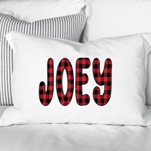 Personalized Plaid Pillow Case: Custom Kids Bedding