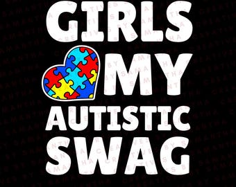 自閉症の私のスワッグが女の子に大人気 - デジタルダウンロード - PNG & SVG - Cricut Cut Silhouette