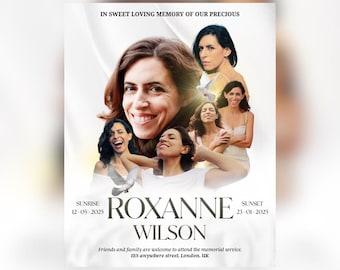 カスタムメモリアル – 葬儀チラシ – パーソナライズされたデジタルデザイン