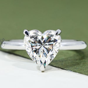 14k Solid Gold Moissanite Verlobungsring Herz Diamant Ring Moissanite Herz Solitär Ring Vorschlag Ring für sie Goldherzring für sie