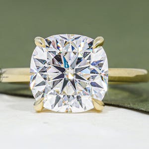 3.5 CT Cushion Engagement Ring Cushion Cut Moissanite Solitaire Ring Classic Timeless Wedding Ring for Women Simple Anniversary Ring For Her
