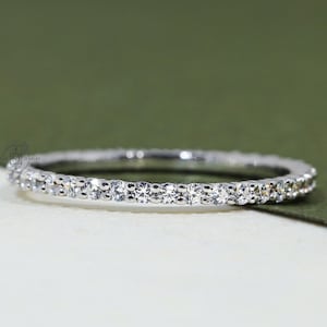0.42 Carat Eternity Ring Eternity Band Round Cut Full Eternity Ring 14K White Gold OR Yellow and Rose Gold Stackable Ring Anniversary Gift