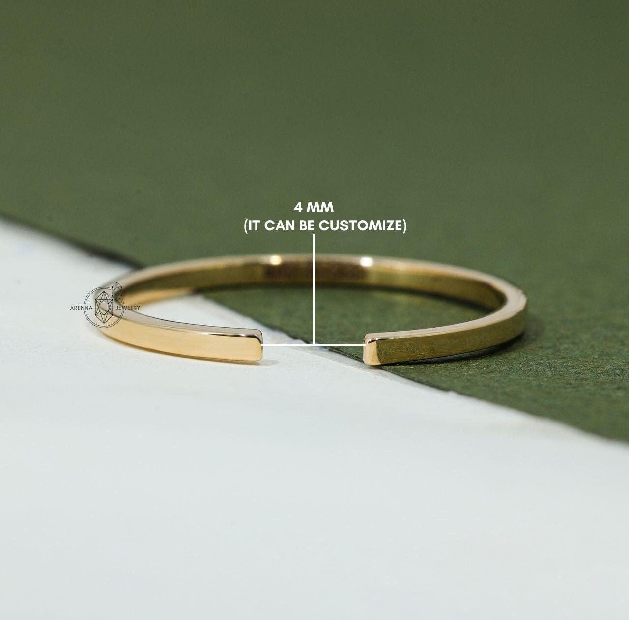 14K Solid Gold Open Cuff Wedding Band, Simple Stacking Thin Engagement Ring, Minimalist Dainty Promise Ring, Delicate Cuff open Midi Ring