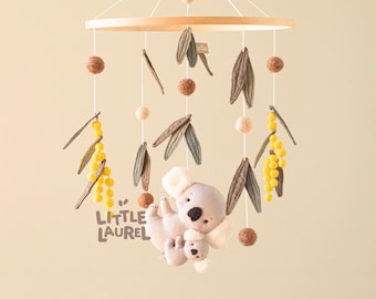 Koala Baby Mobile: Australian Animal Nursery Decor, Organic Cotton