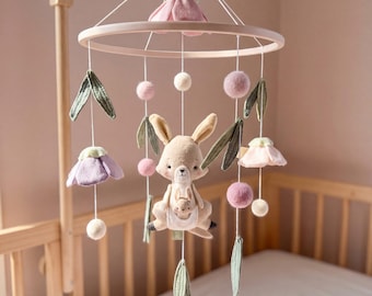 Kangaroo Baby Mobile: Australian Animal Nursery Decor