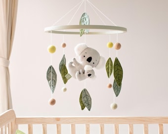 Koala Baby Mobile, australische Tiere unter dem Thema Kinderzimmer Dekor, Australiana Neugeborenen Geschenk, Geschlecht Neutral Koala Kinderbett Mobile, Baby-Dusche-Geschenk