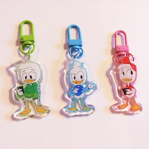 Ducktales Huey, Dewey, and Louie Epoxy Charms | Animation Keychain Cartoon Accessory