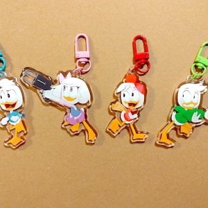 Ducktales Webby, Huey, Dewey, and Louie Charm Keychain Set