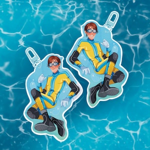 Charm de epoxi de doble cara de Dispatch SDN / Waterboy / Accesorio de videojuego de regalo