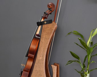 Supporto Per Violino In Legno Massello Con Porta Arco: Design Elegante, Già Montato, Perfetto Per Casa O Studio!