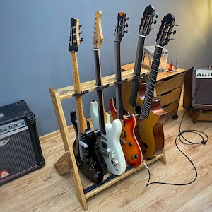 Wood Multiple Guitar Stand,Guitar Rack,Guitar Furniture,Guitarist Birthday Gift,Guitar Room Decor,Musical Instrument Stand