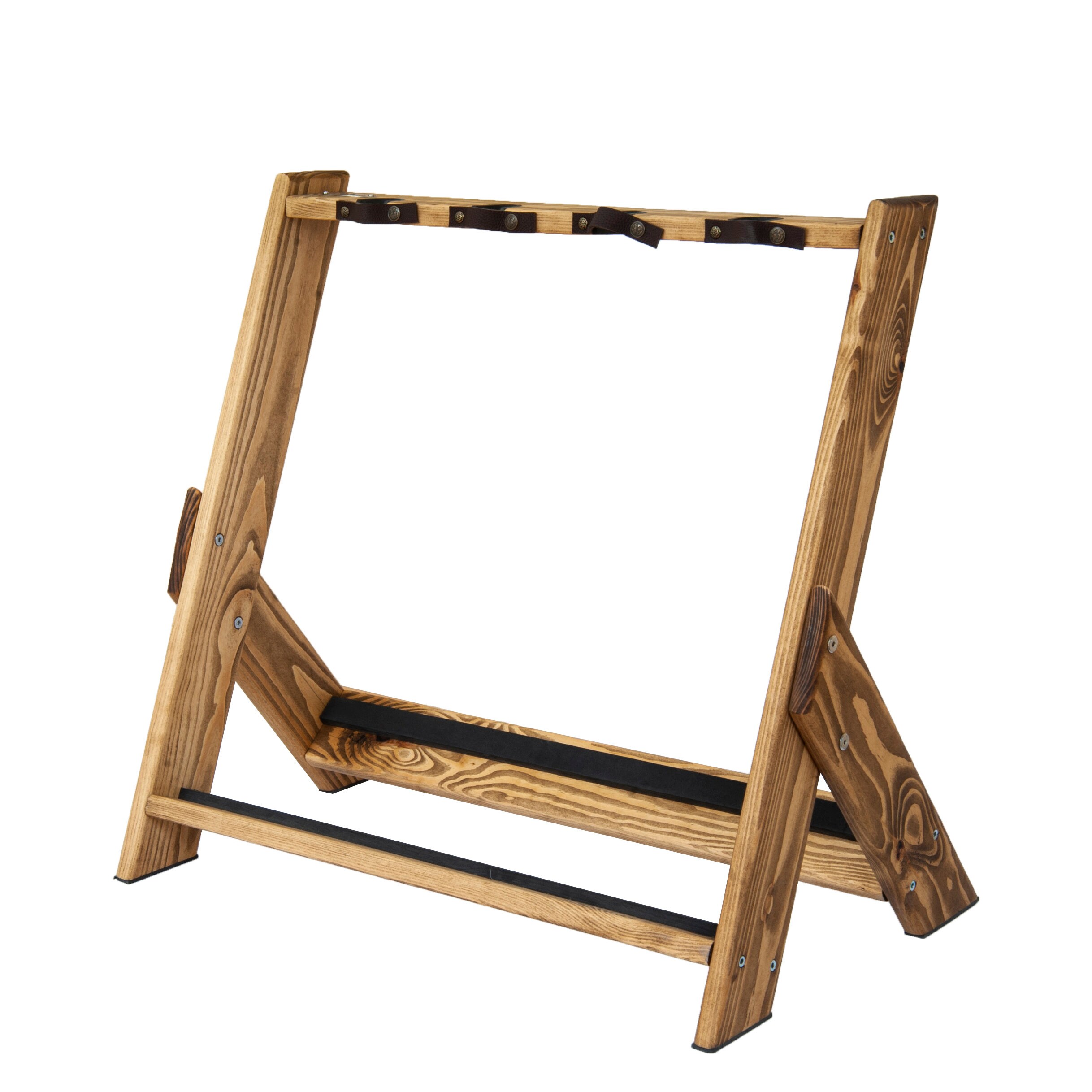Soporte Para Guitarras De Madera De Roble - Capacidad Para 6 Guitarras Eléctricas O 3 Acústicas, Plegable