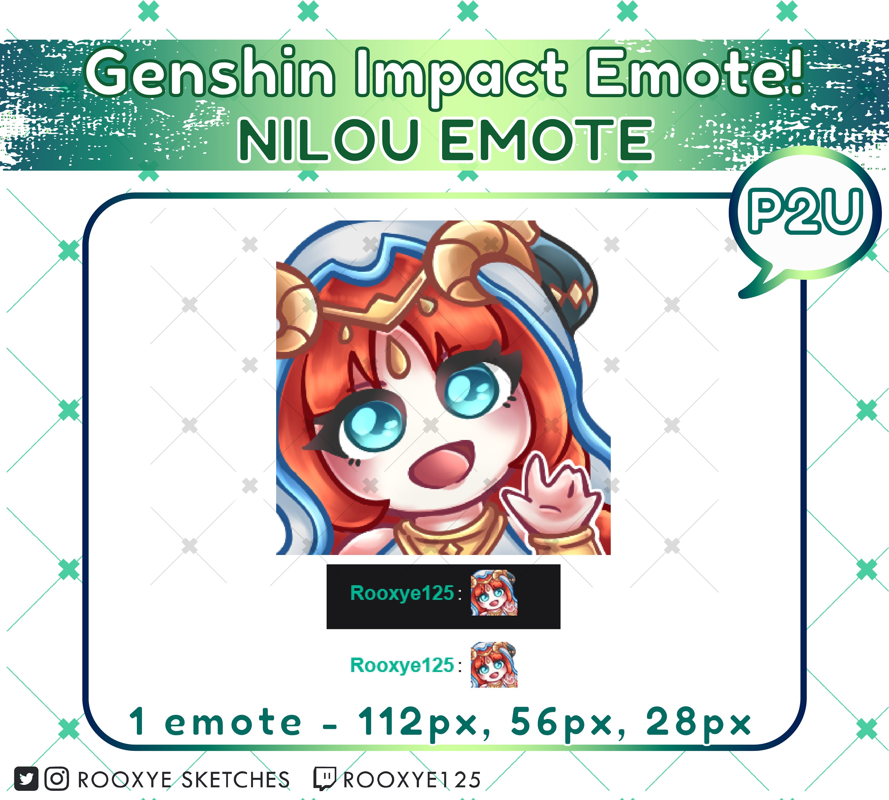 Hi Emote Nilou Emote Genshin Impact P2U Emote Twitch Etsy Canada