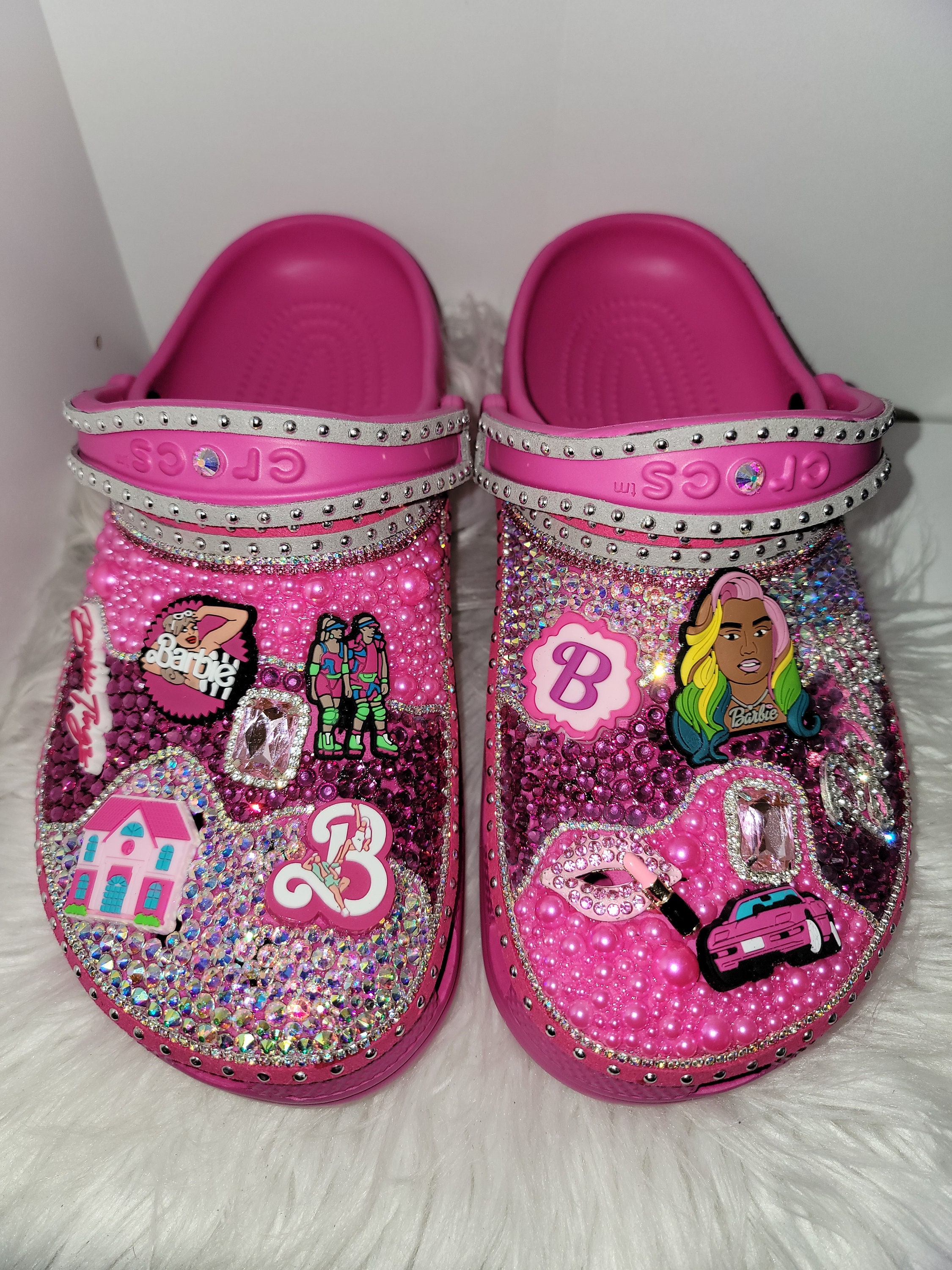 Barbie Logo 2 Shoe Crocs Charm Accessories Barbie Croc Charms - Girl croc  charms - Cute girly croc charms