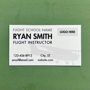 Cartão de visita de instrutor de voo de avião 1 lado - DOWNLOAD DIGITAL