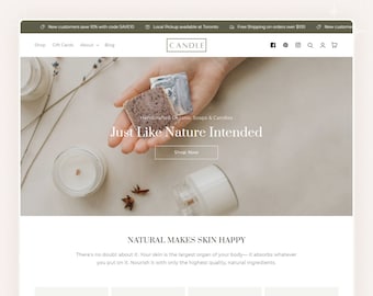 Candle - Clean Shopify Theme | Beauty Shopify Template | Elegant, Modern & Minimal Design | Premade Website Template | Store Setup Included
