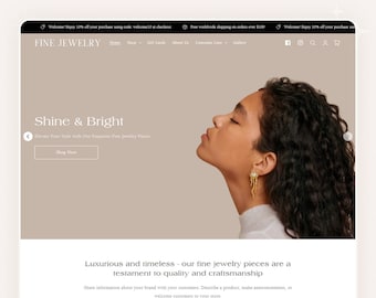 Fine Jewelry - Elegant Jewelry Shopify Theme | Store Setup Included | Clean & Modern Design | Editable Canva Templates | OS 2.0 Theme