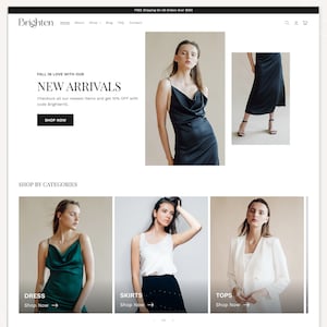 Brighten - Elegant Shopify Theme | Luxury Fashion Shopify Template | Clean & Modern Design | Editable Canva Templates | Shopify OS 2.0 Theme