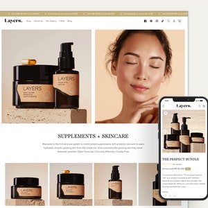 Layers - Beauty Shopify Theme | Skincare Shopify Template | Clean, Minimal & Feminine Design | Editable Canva Templates | OS 2.0 Theme