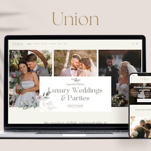 Union - Wedding Shopify Theme | Minimal Shopify Design | Clean, Feminine Shopify Template | Editable Canva Templates | OS 2.0 Theme