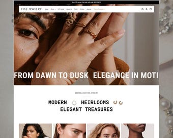 Fine Jewelry - Elegant Shopify Theme | Jewellery Accessories Template | Luxury Jewelry Website | Store Setup Included