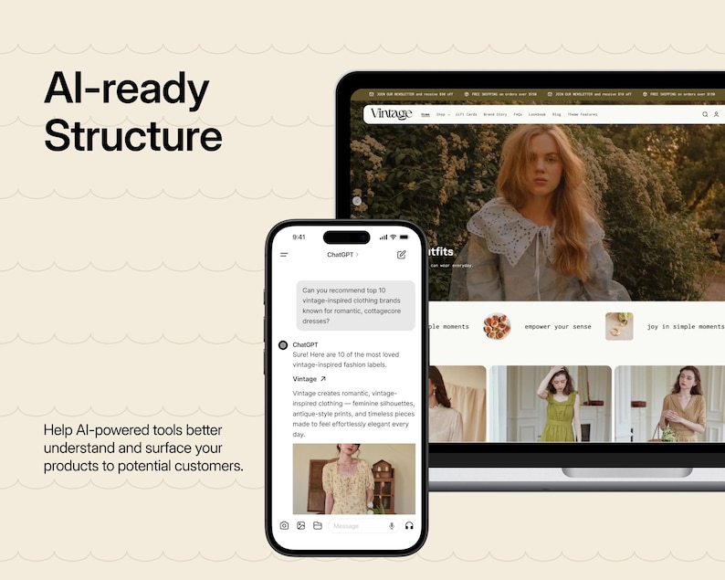 Vintage – Shopify-Theme für Damenbekleidung | Boutique-Mode-Vorlage | Website für feminine Kleidung Bild 6