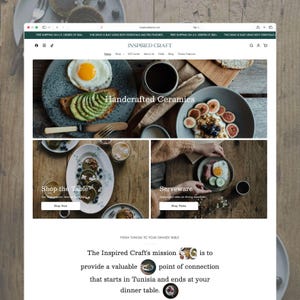Shopify-Theme für Keramik | Vorlage für handgefertigte Töpferwaren | Shop für handgefertigtes Geschirr | Website für Kunsthandwerk