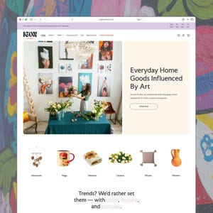 Icon - Kunst Shopify Theme | Bunt & Retro Kreative Vorlage | Home Decor Webseite | Ladeneinrichtung inklusive