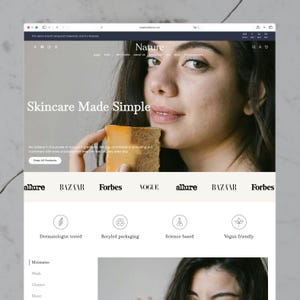 Nature - Skincare Shopify Theme | Natural Organic Beauty Template | Clean Cosmetic Website | Store Setup Included