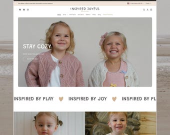 Joy - Baby Clothes Shopify Theme | Kids Clothing Template | Children's Boutique Website | Store Setup Included