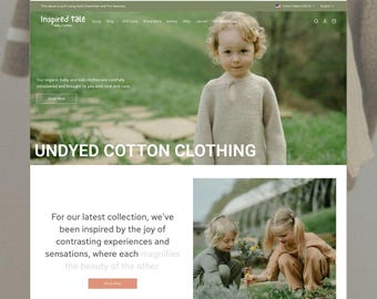 Tale - Baby Clothes Shopify Theme | Kids Clothing Template | Organic Children's Website | Store Setup Included