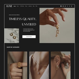 Luxe - High Fashion Shopify Theme | Luxury Shopify Template | Clean & Elegant Design | Editable Canva Templates | Shopify OS 2.0