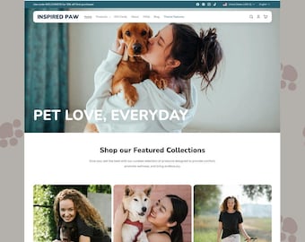 Paw - Pet Supplies Shopify Theme | Dog Accessories Template | Clean & Modern Design | Store Setup Included