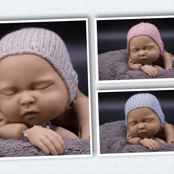 Baby Fotoshooting Mütze Mohair Neugeborenen Fotografie Newborn Shooting Foto Props Mätzchen Häubchen