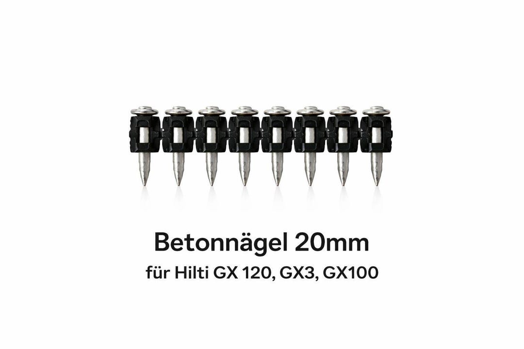 Rohrschelle 32 mm mit Betonnägel 3,7x25mm Fixbride für Bolzensetzer