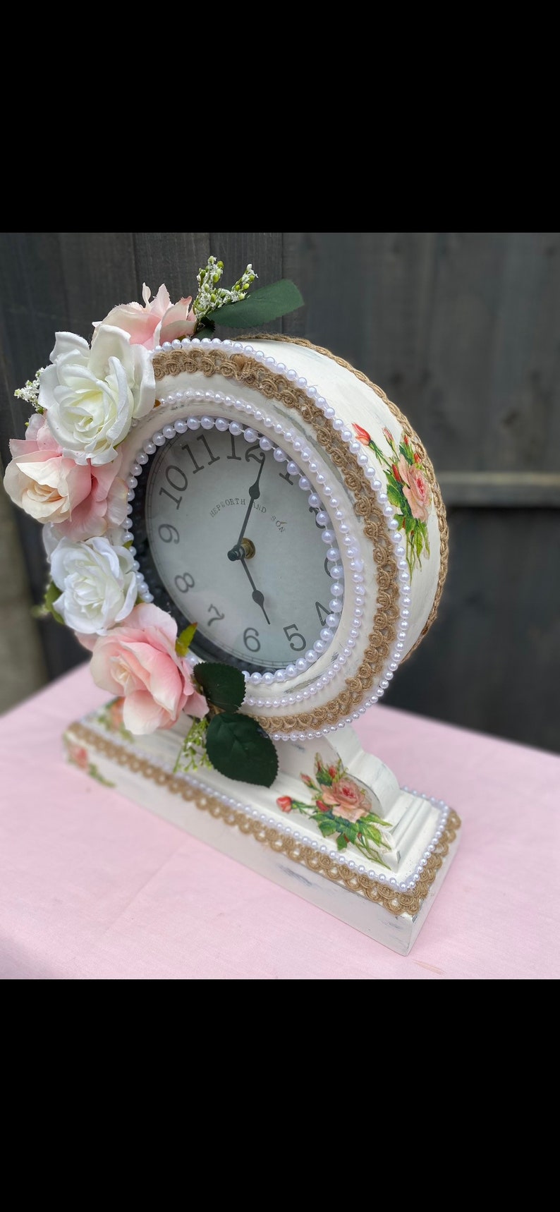 Shabby Chic Mantle Clock - Etsy
