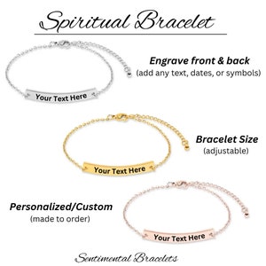 Spiritual Bracelet, Bible Verse Bracelet, Personalized 18K Gold-plated ...