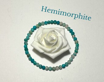Dainty Hemimorphite Gemstone Bracelet: Minimalist Crystal Jewelry
