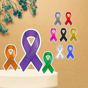 Awareness Ribbon Stickers – Multiple Colors & Causes | Support Stickers | Laptop, Journal, Window Decals, Vinyl Stickers