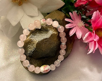 Light Pink Bracelet, Rose Quartz Gemstone Bracelet – Support and Hope