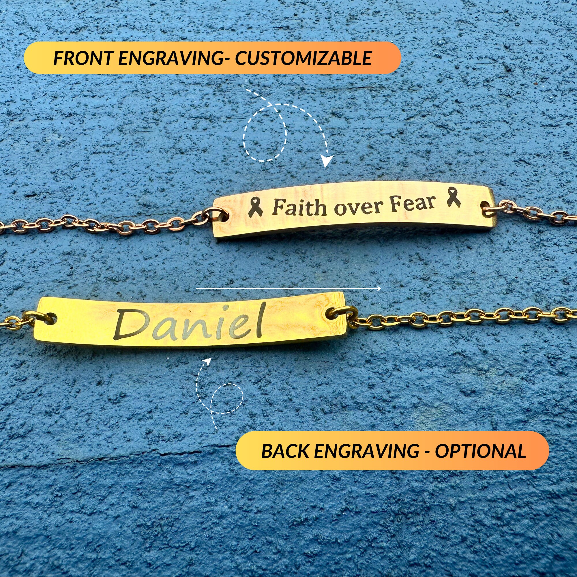 Spiritual Bracelet, Bible Verse Bracelet, Personalized 18K Goldplated