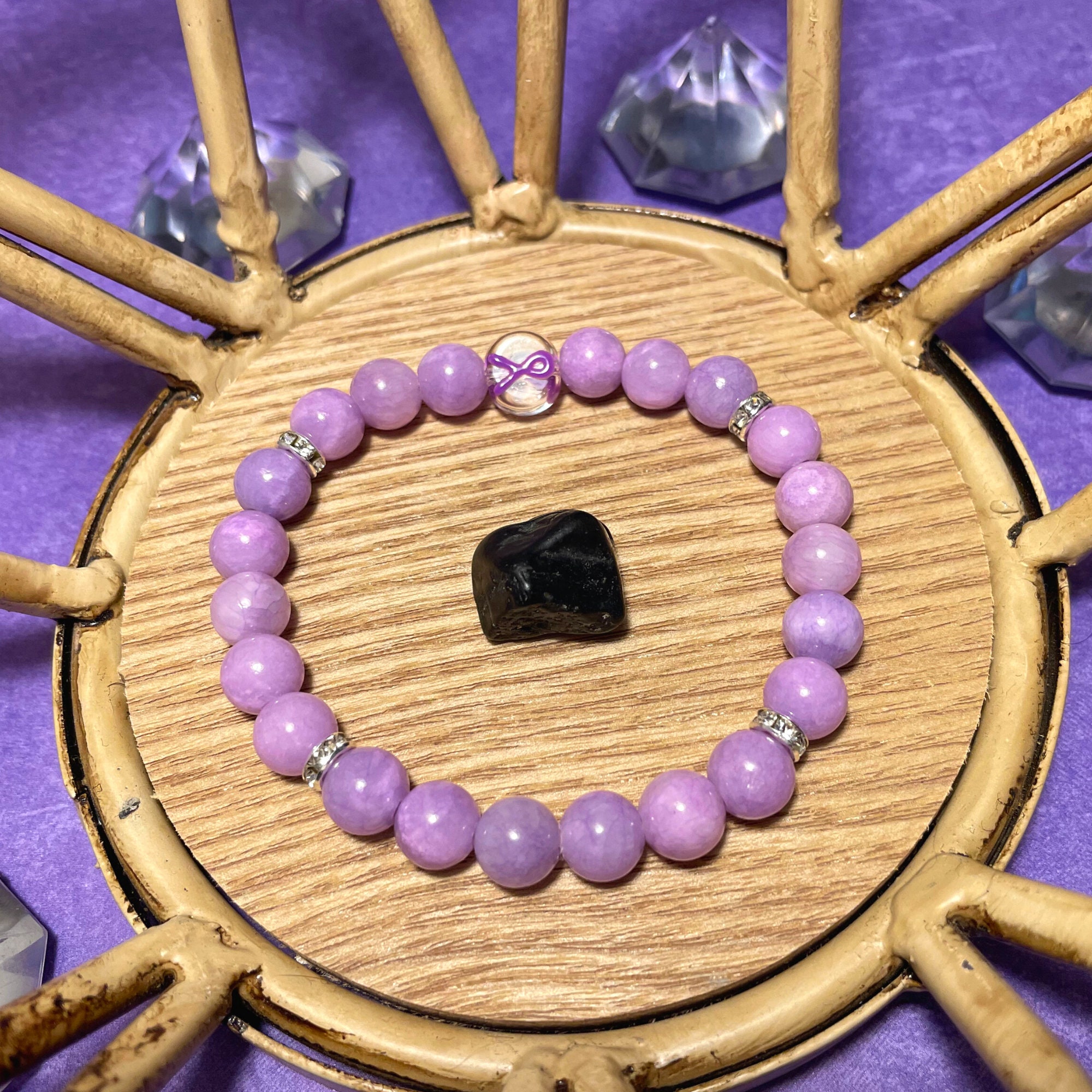 Purple Ribbon Awareness Bracelet, Alzheimer's and Dementia Support