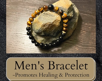 Tigers Eye & Black Onyx Gemstone Bracelet